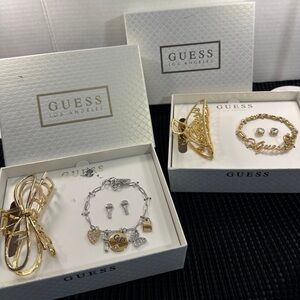 2 Guess Hair Clip, Bracelet & Earrings Sets